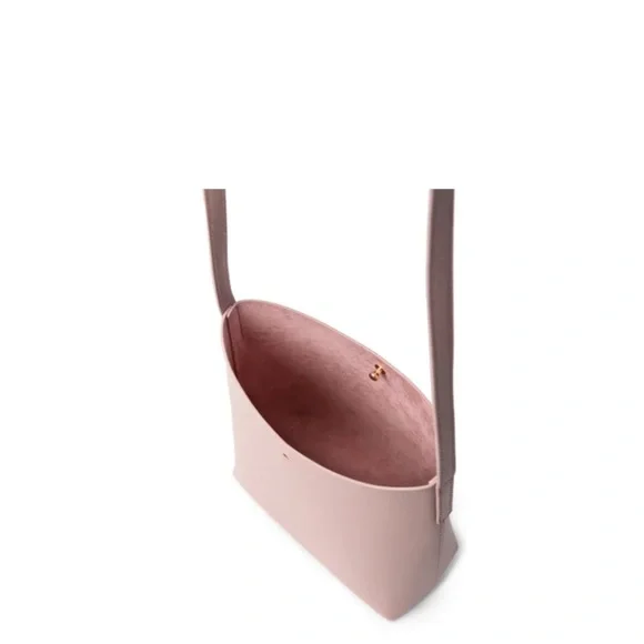 SAMARA Medium Off the Shoulder Bucket Crossbody Bag Pink Peony Vegan Leather - Picture 3 of 14